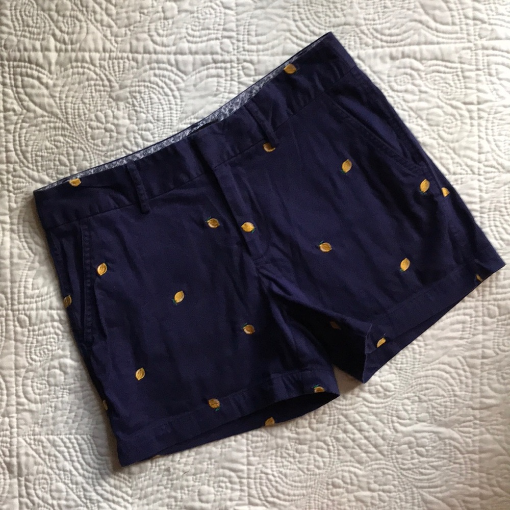 🍋 Bright and Happy Preppy Navy Lemon Shorts 🍋